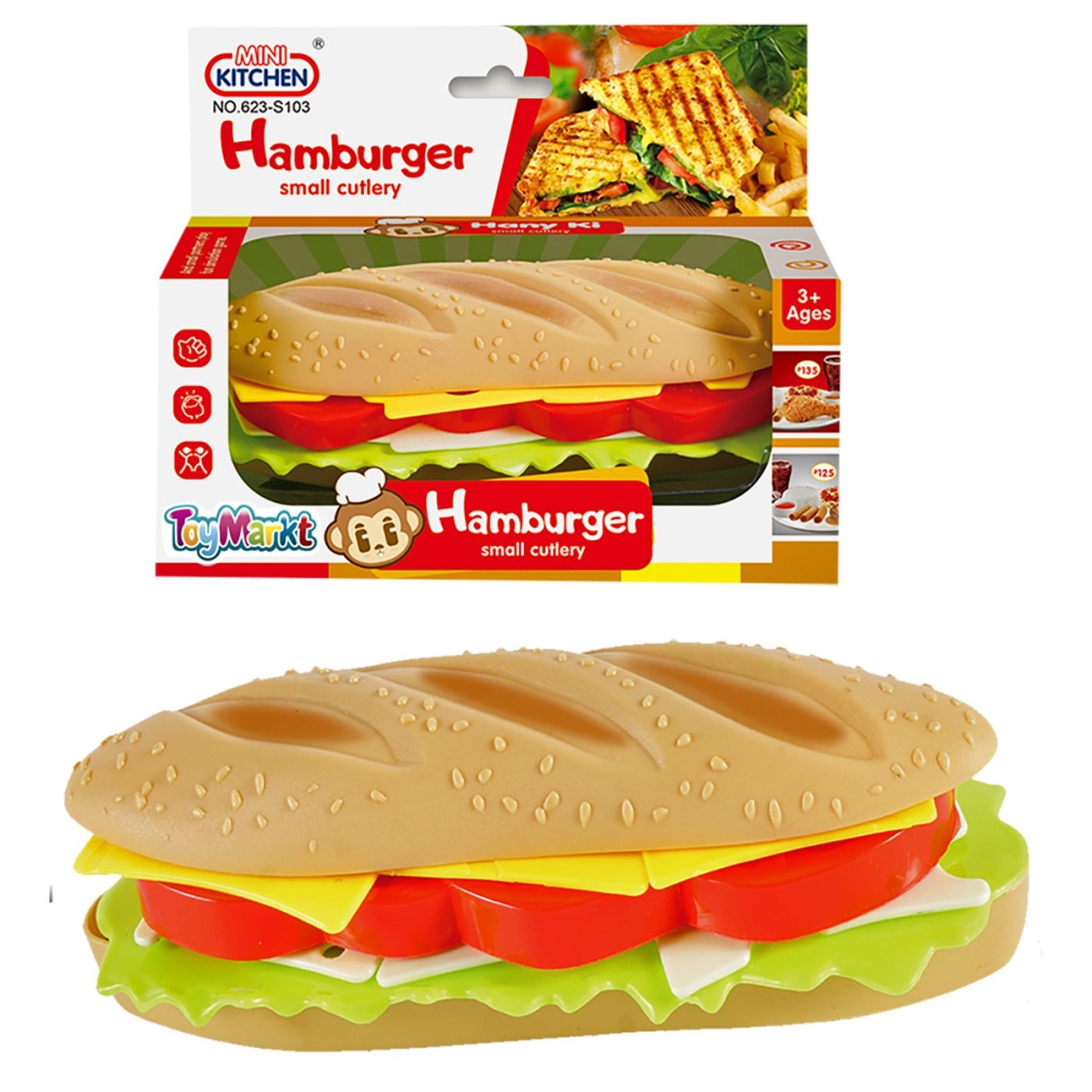 Hamburger diy σε Κουτί 15x12x7cm ToyMarkt 971189 - 1 τμχ - Image 2