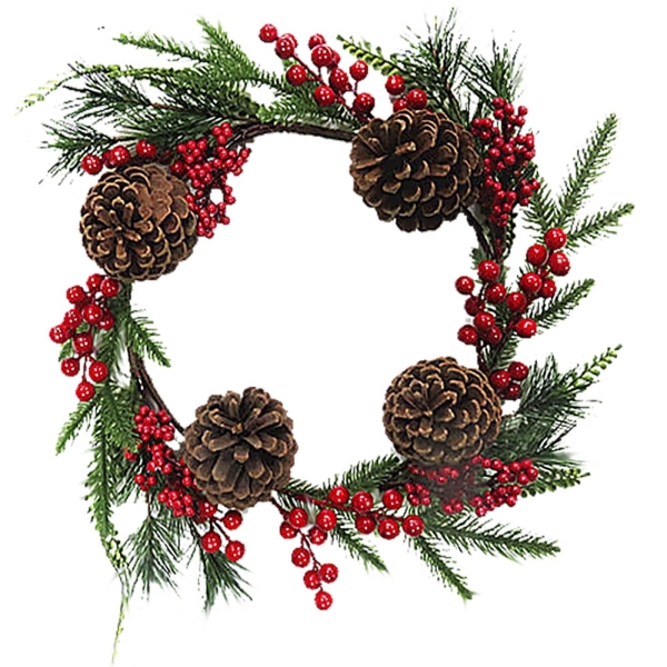 Στεφάνι Κουκουνάρια με γκι ø45cm Xmasfest 1132573 - 1 τμχ