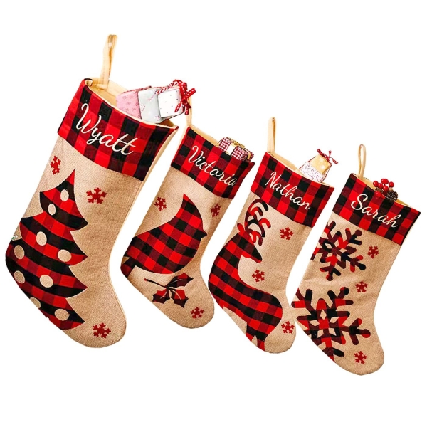 Μπότα Χριστουγέννων Καρώ Κόκκινη 48x28cm Xmasfest 1133640 - 1 τμχ