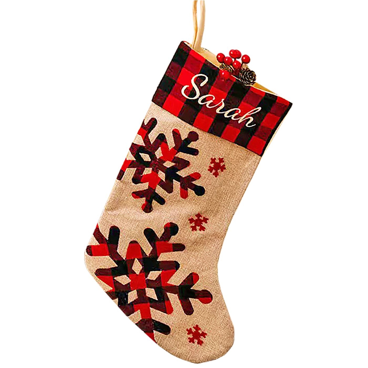 Μπότα Χριστουγέννων Καρώ Κόκκινη 48x28cm Xmasfest 1133640 - 1 τμχ - Image 2