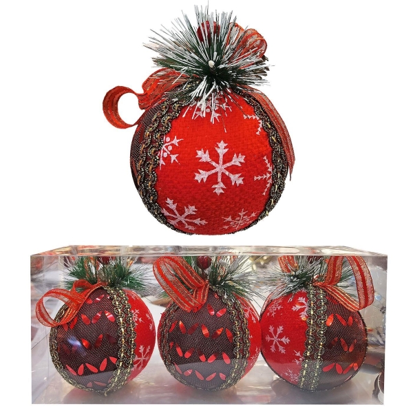 Μπάλα Xmas Υφάσματα & Αξεσουάρ ø8cm Xmasfest 1133803 - 1 τμχ