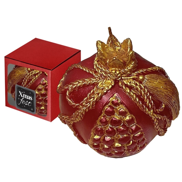 Κερί Ρόδι Χριστουγέννων 9cm Xmasfest 1133846 - 1 τμχ