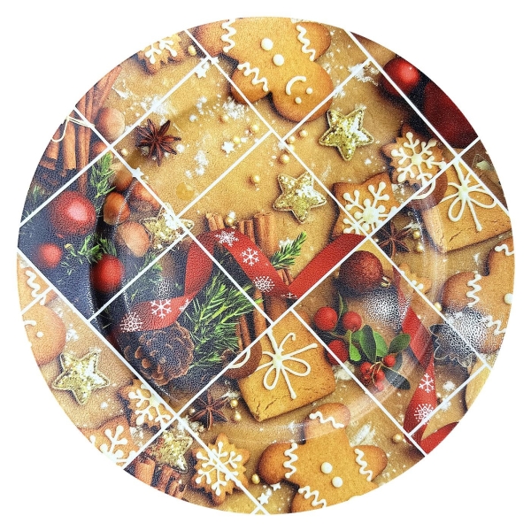 Πιατέλα Πλαστική Μπισκότα και Μπάλες ø31cm Xmasfest 1133874 - 1 τμχ