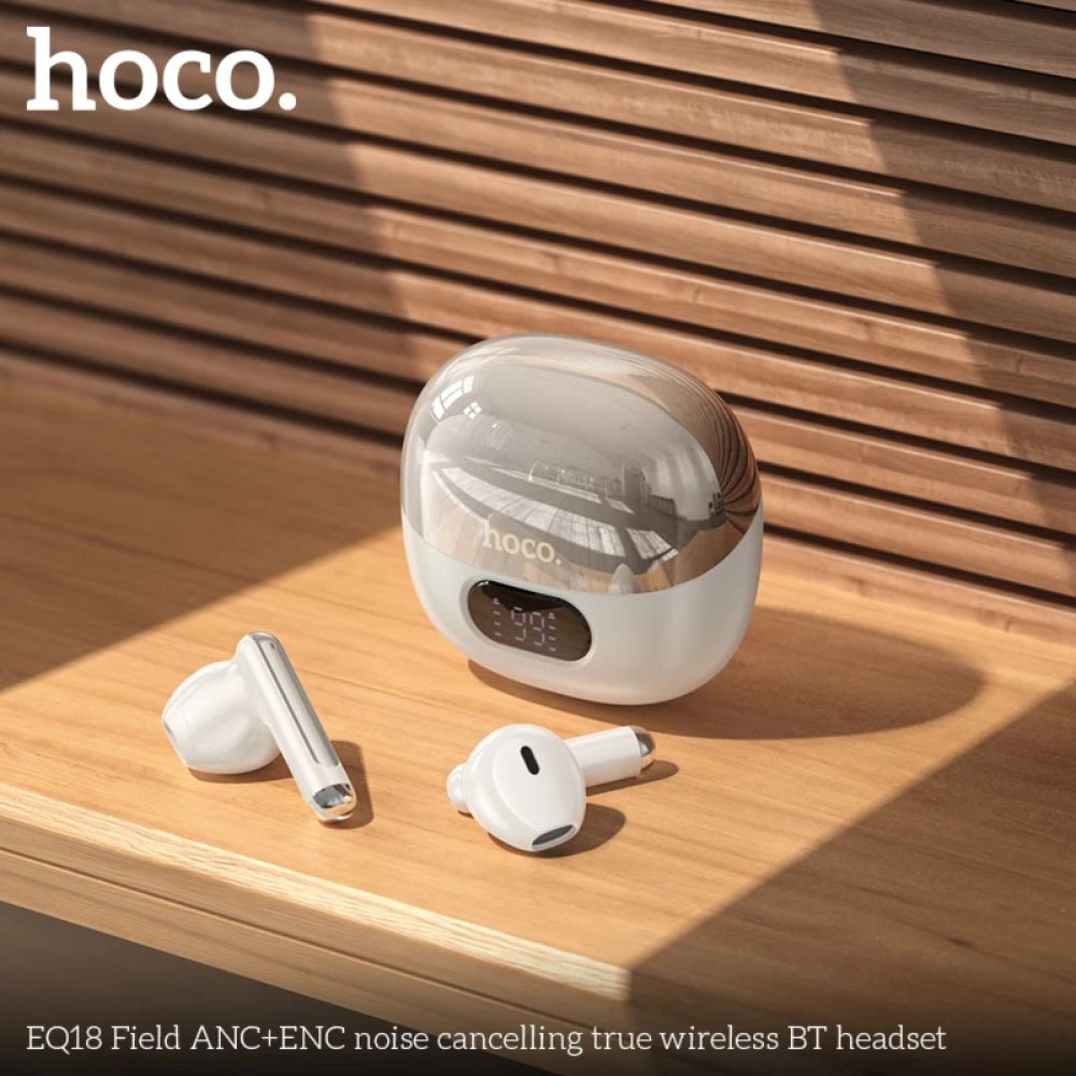 Ακουστικά με Θήκη Φόρτισης Hoco EQ18 ANC + ENC Earphones, Μαύρο