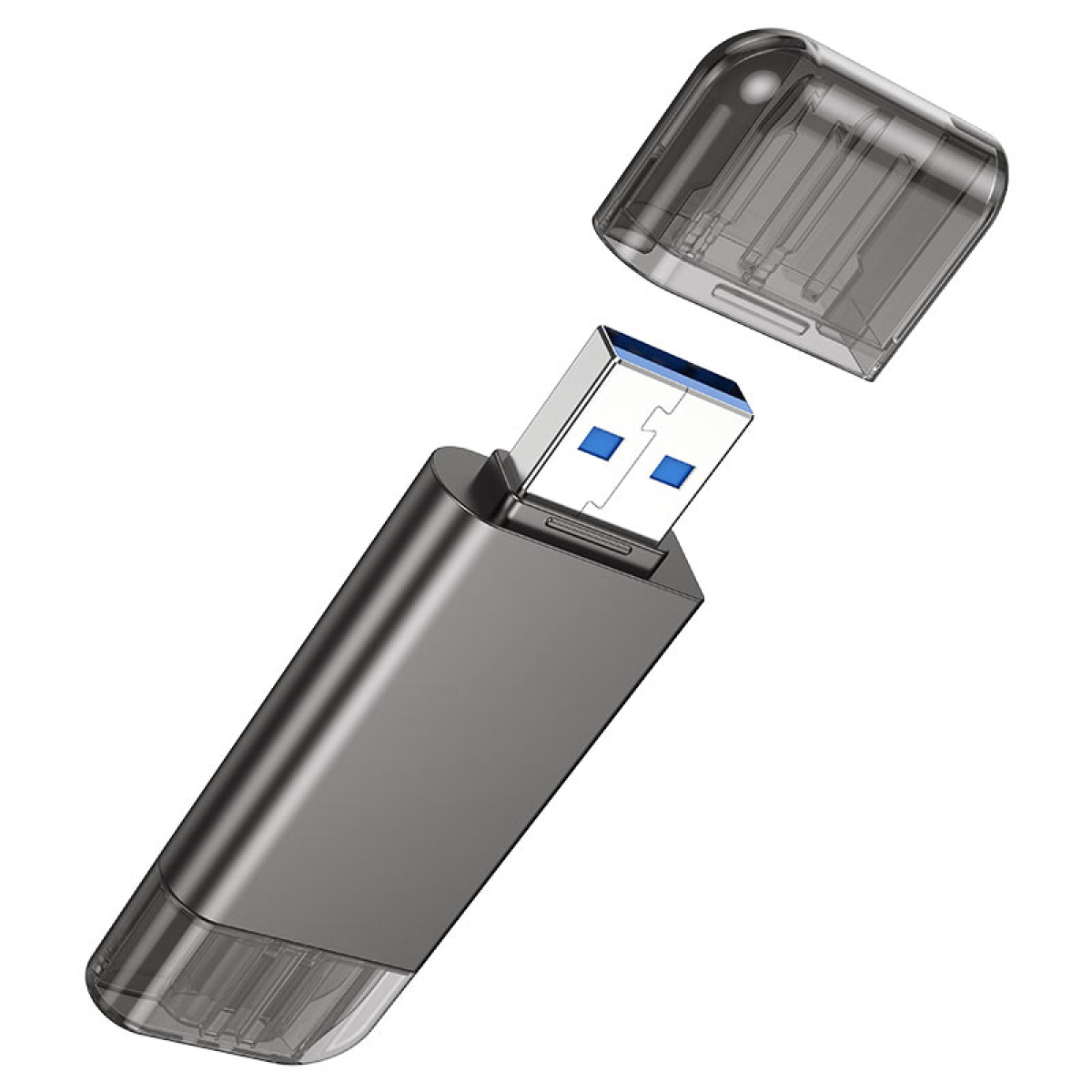 Αναγνώστης Καρτών Card Reader USB-A and Type-C 3.0 Hoco HB39 Ανθρακί - Image 3