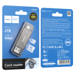 Αναγνώστης Καρτών Card Reader USB-A and Type-C 3.0 Hoco HB39 Ανθρακί - Image 4