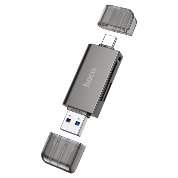 Αναγνώστης Καρτών Card Reader USB-A and Type-C 3.0 Hoco HB39 Ανθρακί