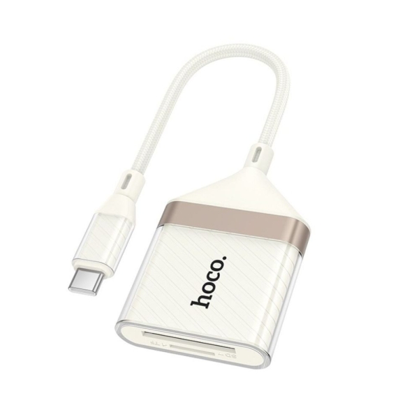 Αναγνώστης Καρτών Type-C για SD/microSD Hoco UA40A – Λευκό