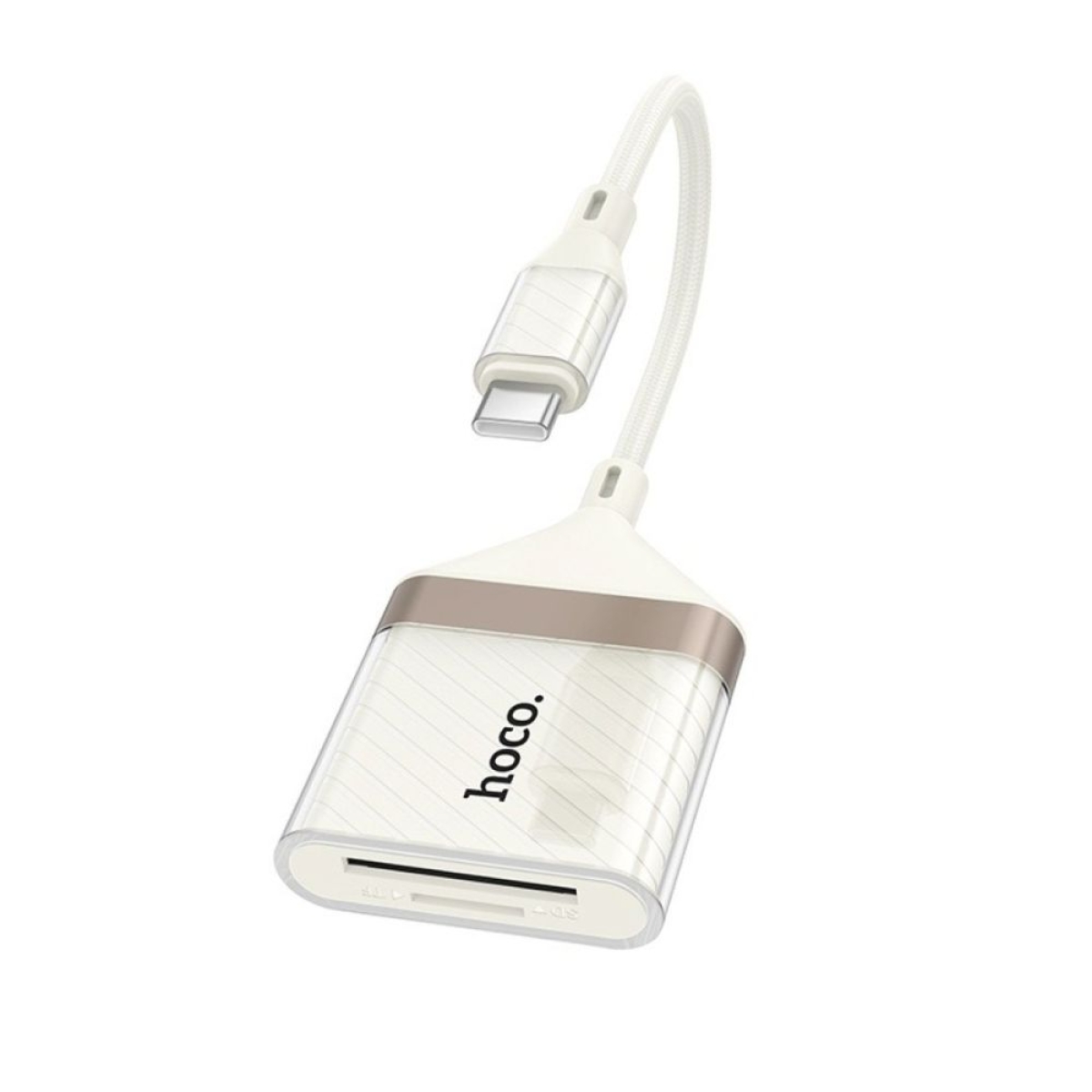 Αναγνώστης Καρτών Type-C για SD/microSD Hoco UA40A – Λευκό