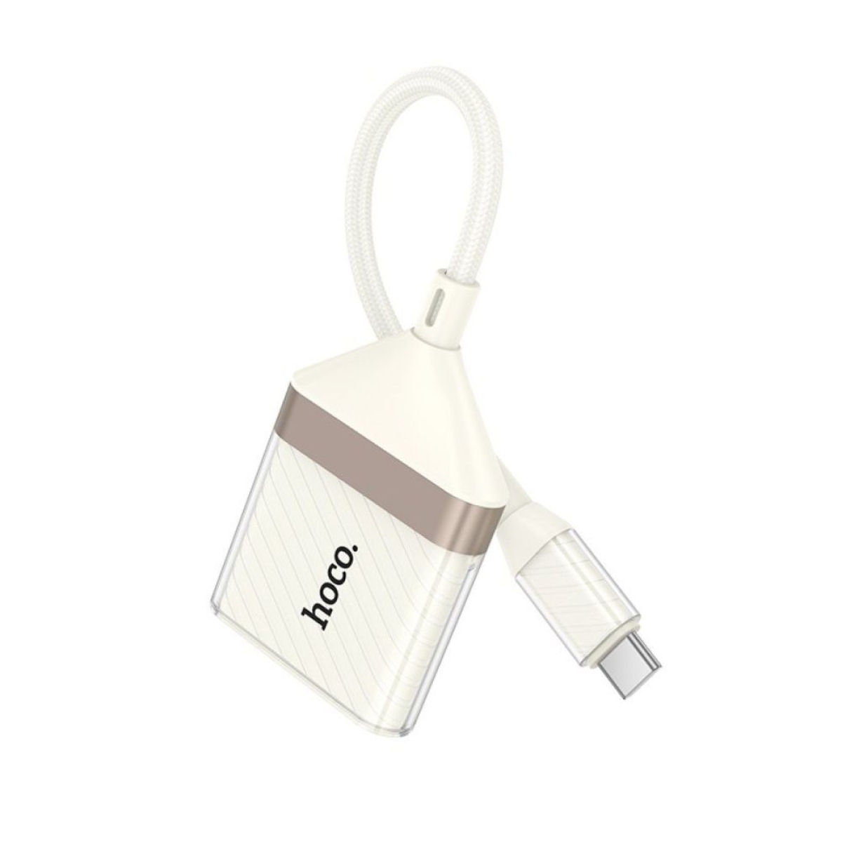 Αναγνώστης Καρτών Type-C για SD/microSD Hoco UA40A – Λευκό