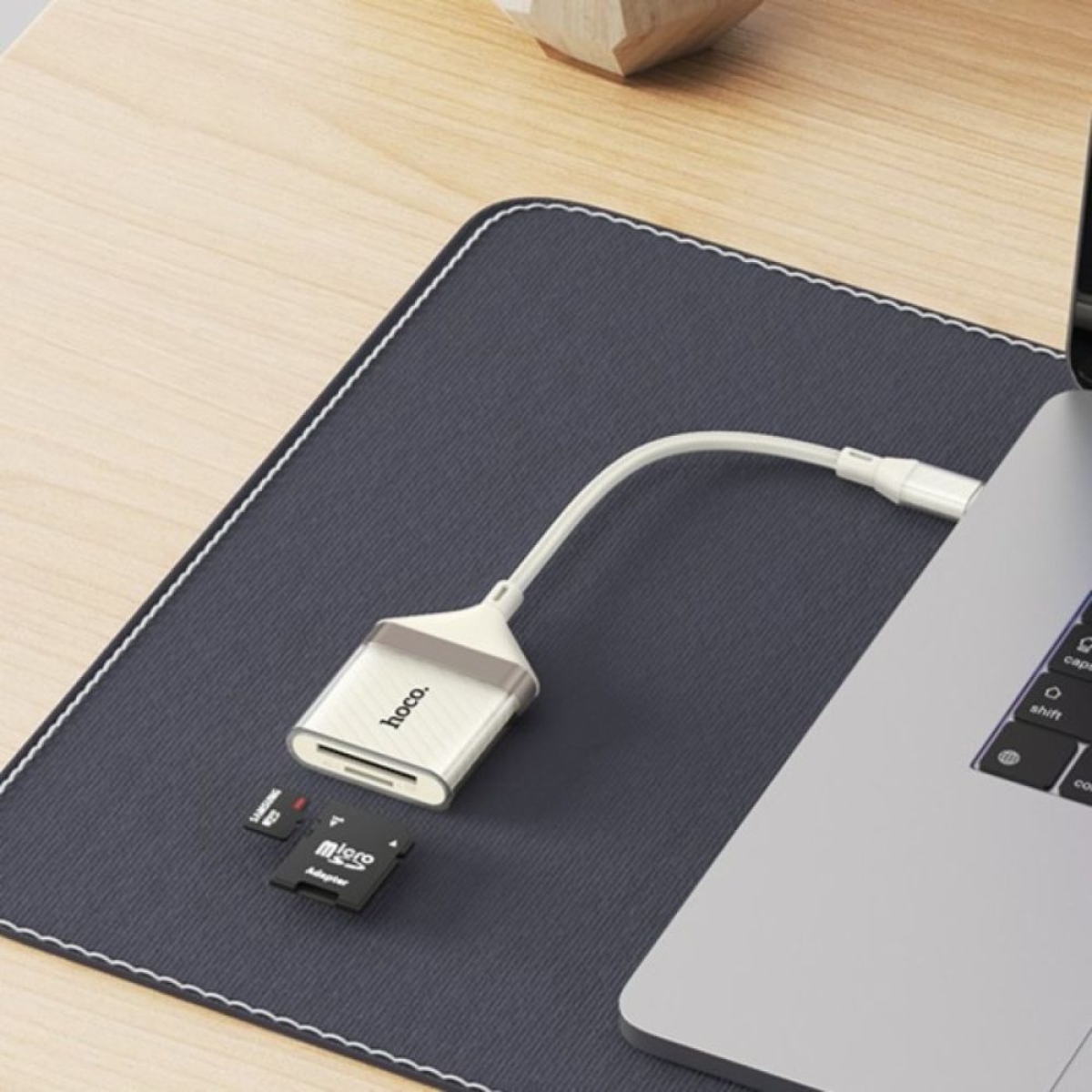 Αναγνώστης Καρτών Type-C για SD/microSD Hoco UA40A – Λευκό