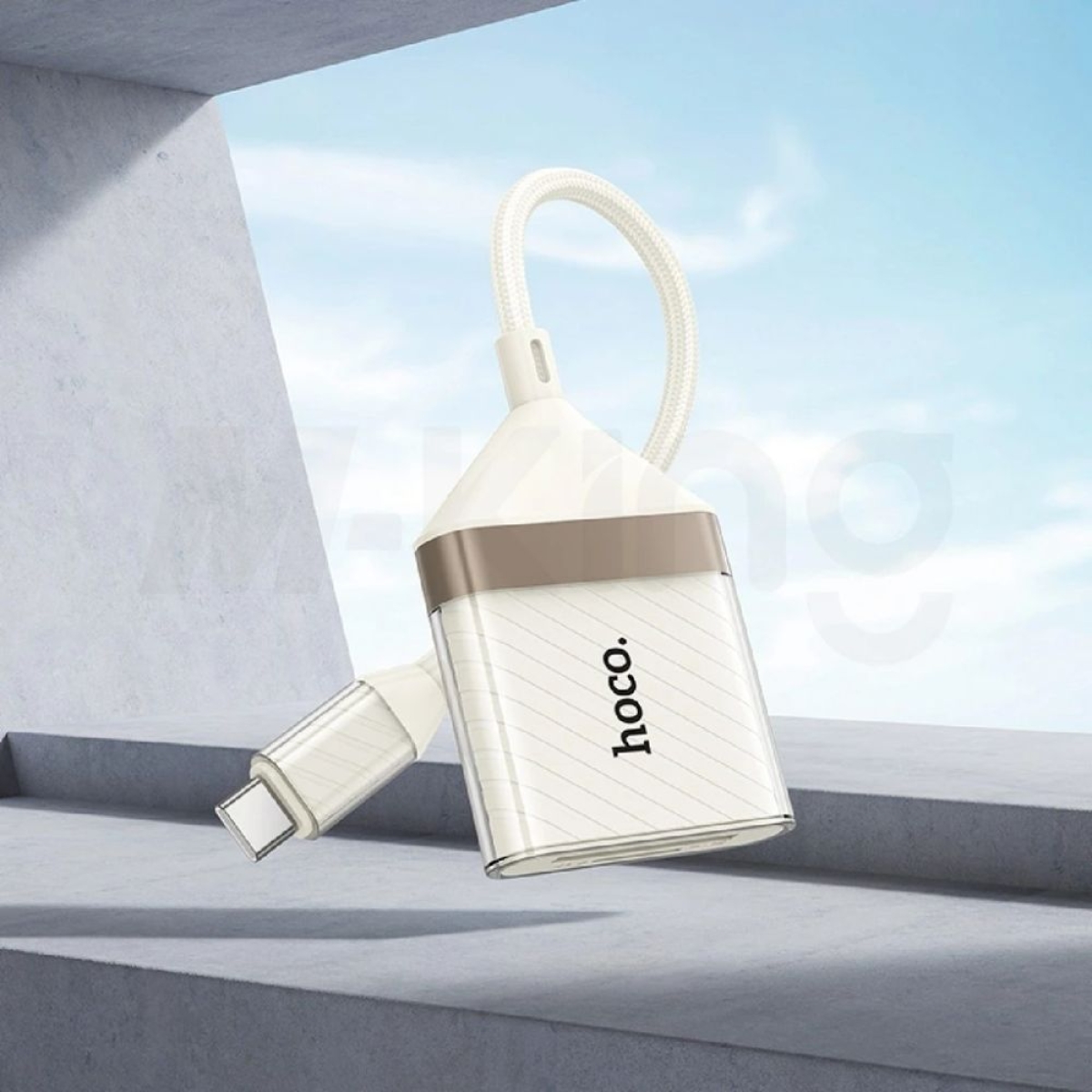 Αναγνώστης Καρτών Type-C για SD/microSD Hoco UA40A – Λευκό