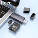 Αναγνώστης Καρτών USB 3.0 / USB-C Hoco HB45, 1 x SD – 1 x microSD, Γκρι
