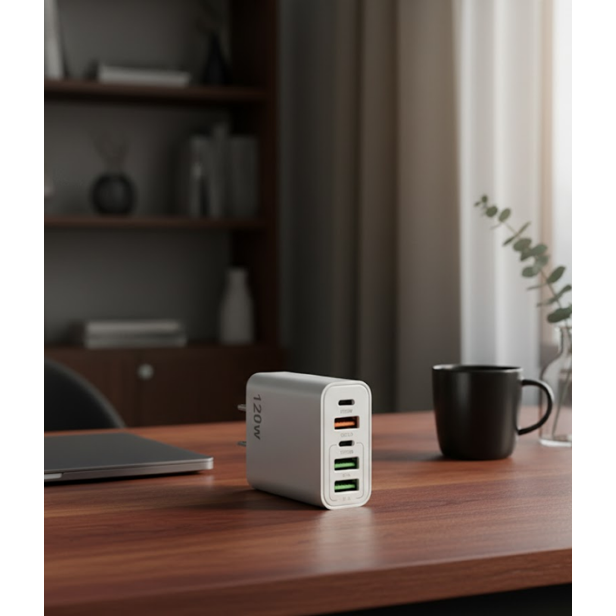 Αντάπτορας Φόρτισης Fast Charging με 2 Θύρες Type-C και 3 USB 120W AR-PD02 Λευκό - Image 3