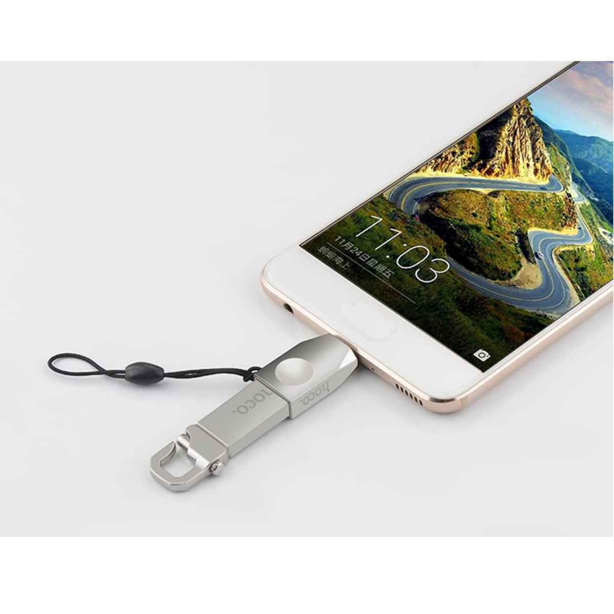 Αντάπτορας Type-C to USB Hoco UA9 Ασημί - Image 3