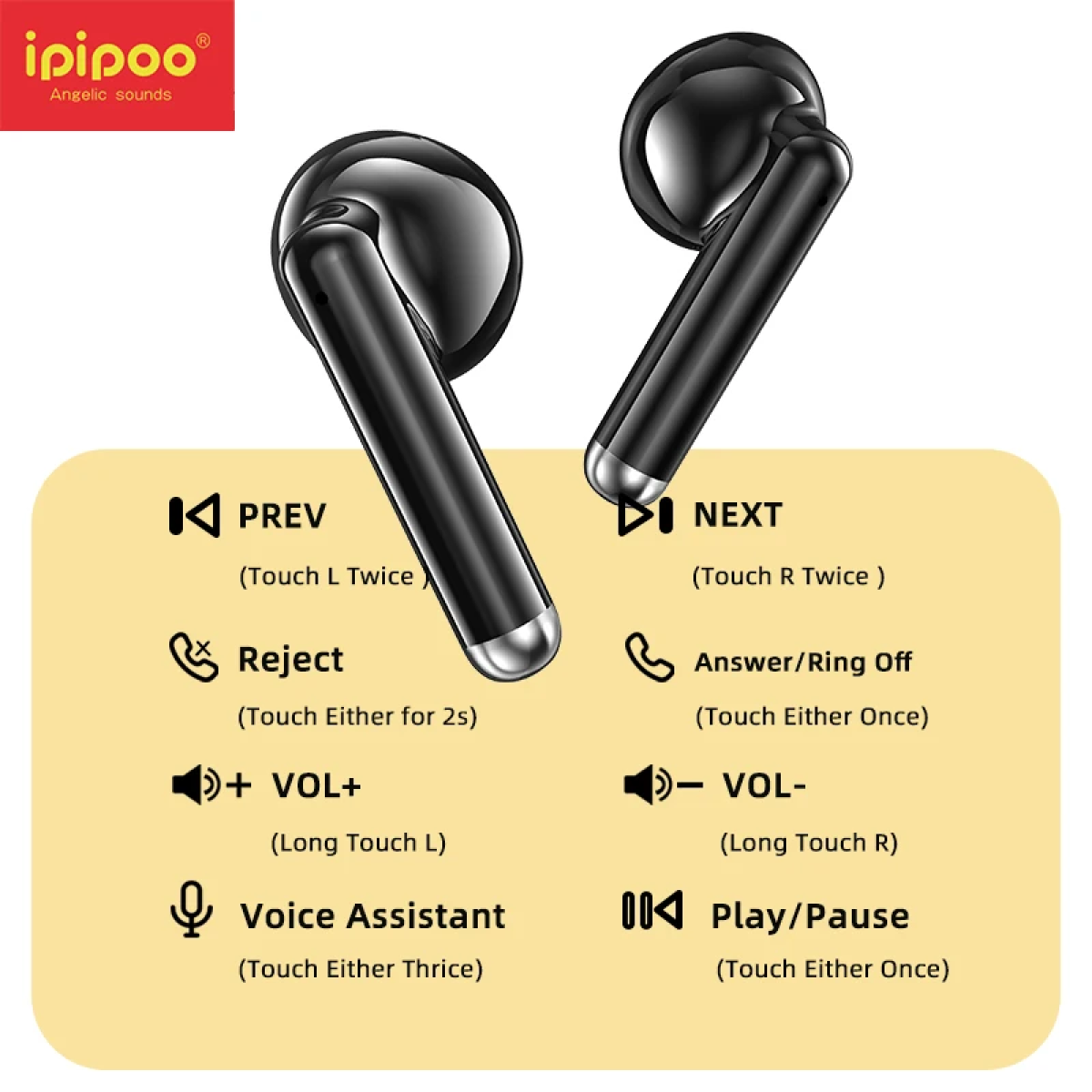 Ασύρματα Ακουστικά Bluetooth 5.3 Με Θήκη Φόρτισης Ipipoo TP-36 - Image 4