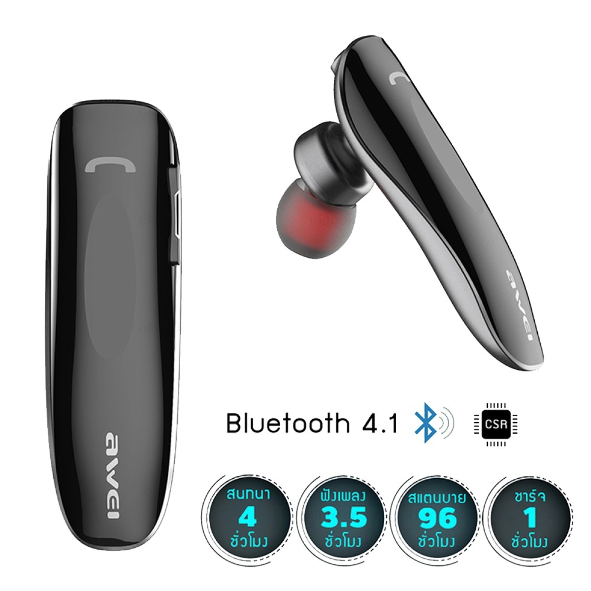 Ασύρματο Ακουστικό Bluetooth Handsfree Awei N1 - Μαύρο - Image 2