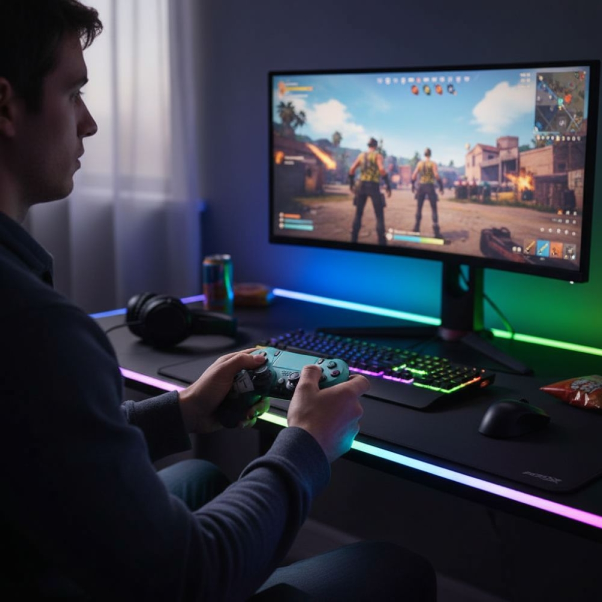 Ασύρματο Χειριστήριο Gamepad για PS4 – Battlefield, Turquoise