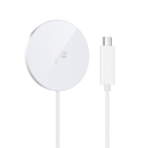 Ασύρματος Φορτιστής MagSafe Qi2 15W Hoco CW63 με Καλώδιο – Λευκό