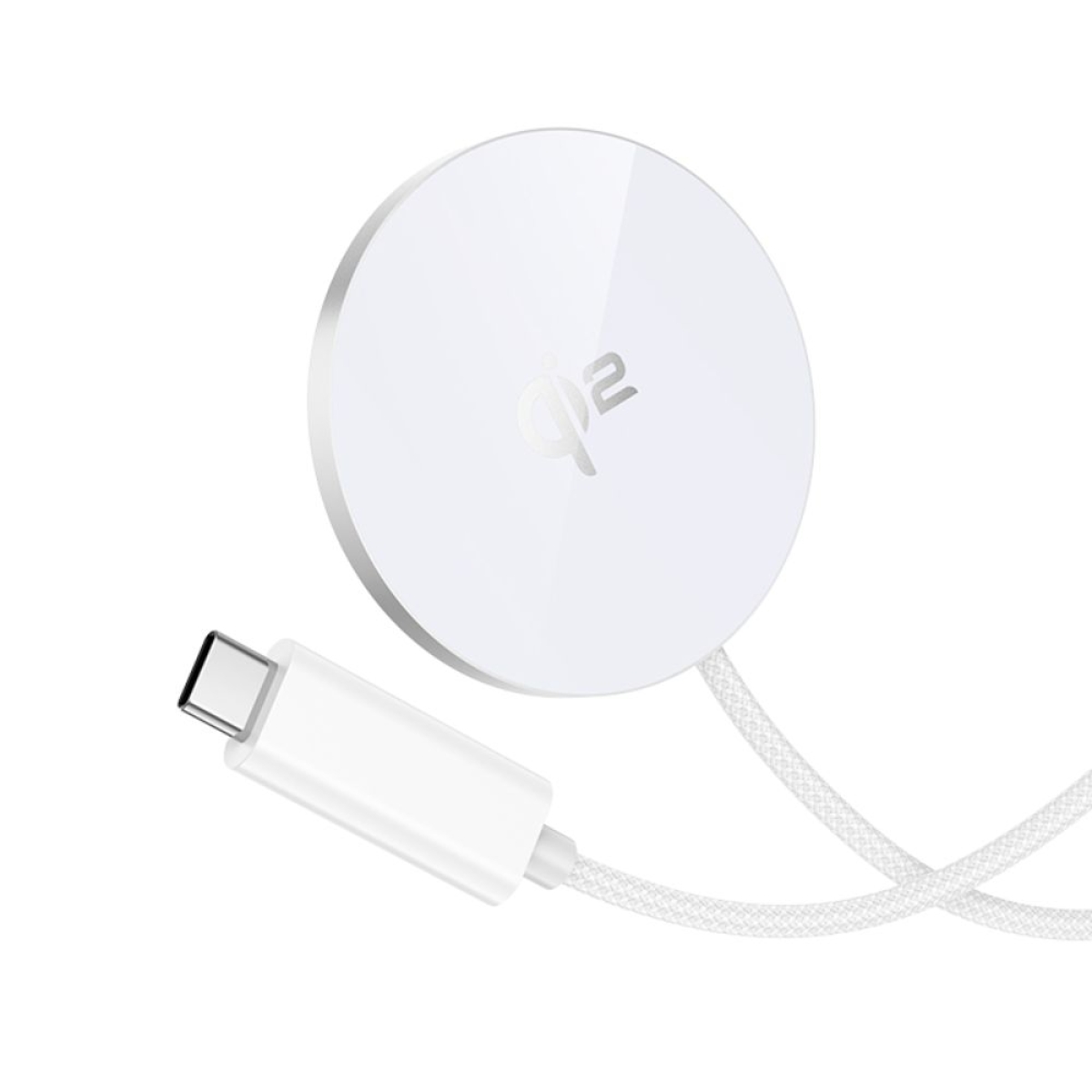 Ασύρματος Φορτιστής MagSafe Qi2 15W Hoco CW63 με Καλώδιο – Λευκό