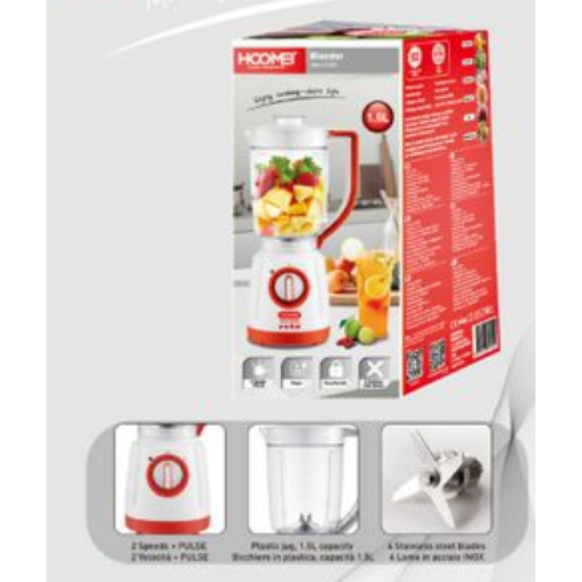 Μπλέντερ με Κανάτα 1.5L 800W Hoomei HM-6748