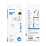 Borofone Bm93 In-ear Handsfree Ακουστικά με Βύσμα 3.5mm - Ασημί