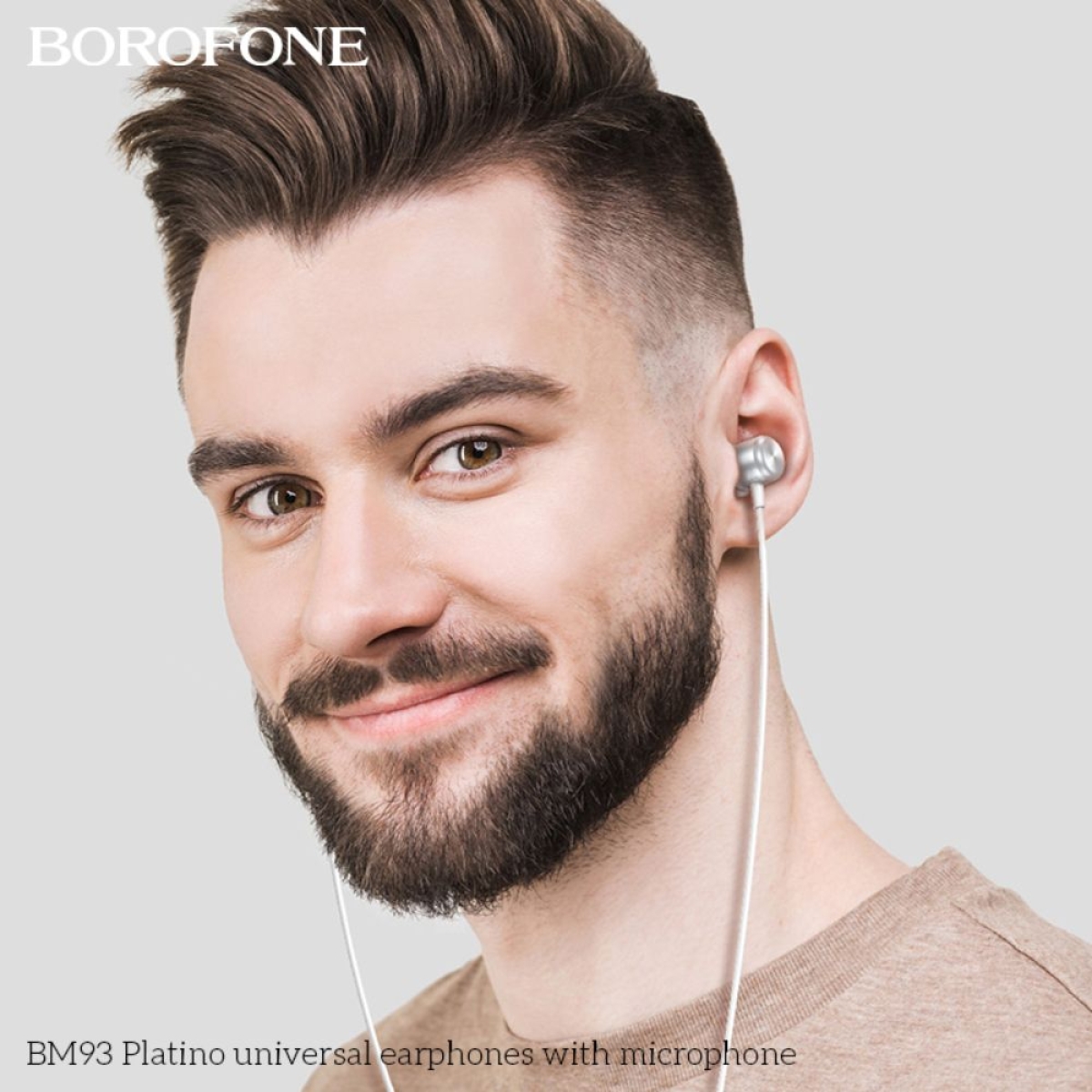 Borofone Bm93 In-ear Handsfree Ακουστικά με Βύσμα 3.5mm - Ασημί