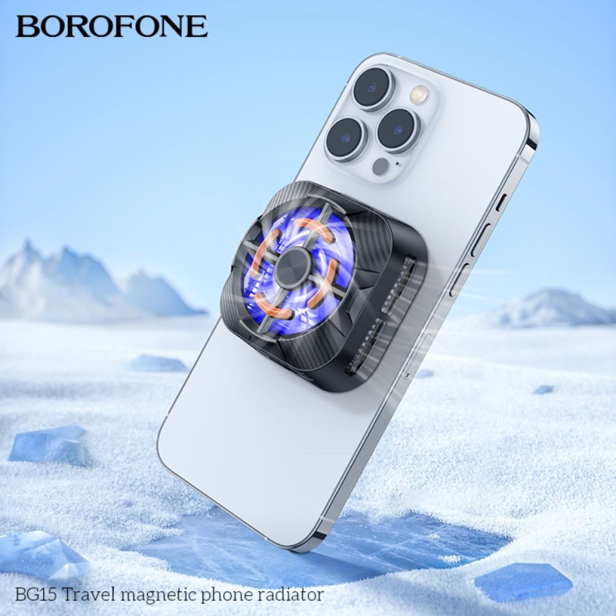 Borofone Μαγνητικό Ανεμιστηράκι Ψύξης Κινητού Τηλεφώνου με Φωτισμό RGB BG15