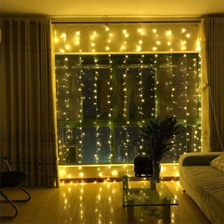 Χριστουγεννιάτικη Κουρτίνα Λαμπάκια 240LED 3m x 2m Θερμό Λευκό KDS-25-46