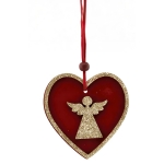 Χριστουγεννιάτικο Κρεμαστό Διακοσμητικό Με Kαρδιά & Αγγελάκι 86735
