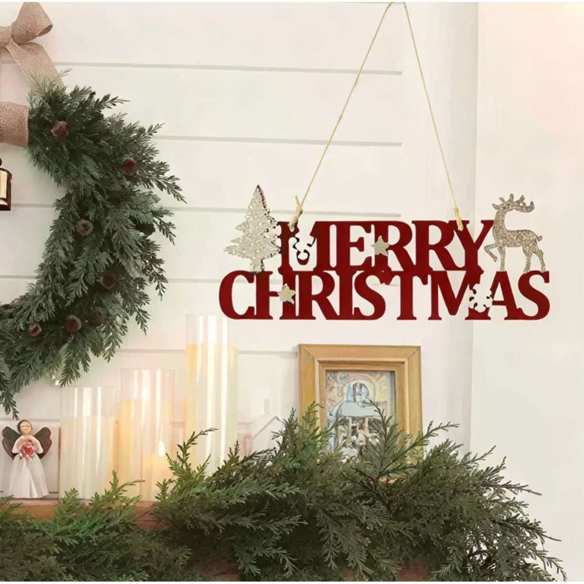 Χριστουγεννιάτικο Κρεμαστό Διακοσμητικό Ξύλινο “Merry Christmas” – 86738