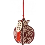 Χριστουγεννιάτικο Κρεμαστό Διακοσμητικό Ξύλινο Ρόδι 3D “2026” – 86739