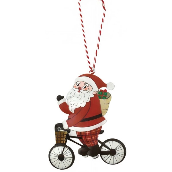 Χριστουγεννιάτικο Στολίδι Δέντρου Άγιος Βασίλης με Ποδήλατο – 86764