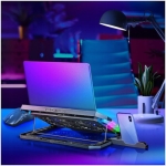 Cooling Pad για Laptop έως 15″ με 2 Ανεμιστήρες και Βάση Στήριξης Κινητού Μαύρο Arrango AC60909