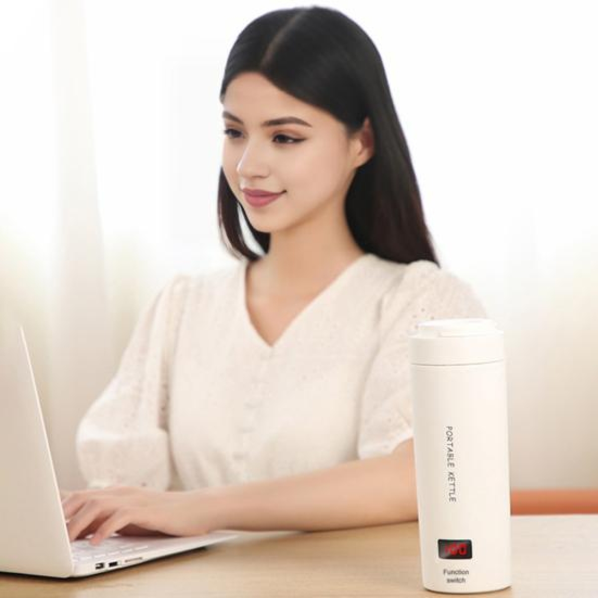 Φορητός Ηλεκτρικός Βραστήρας Νερού 500ml L-580 Λευκό - Image 3