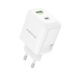 Φορτιστής 45W με Θύρες USB-C & USB-A, Χωρίς Καλώδιο, Λευκός – Borofone BN30