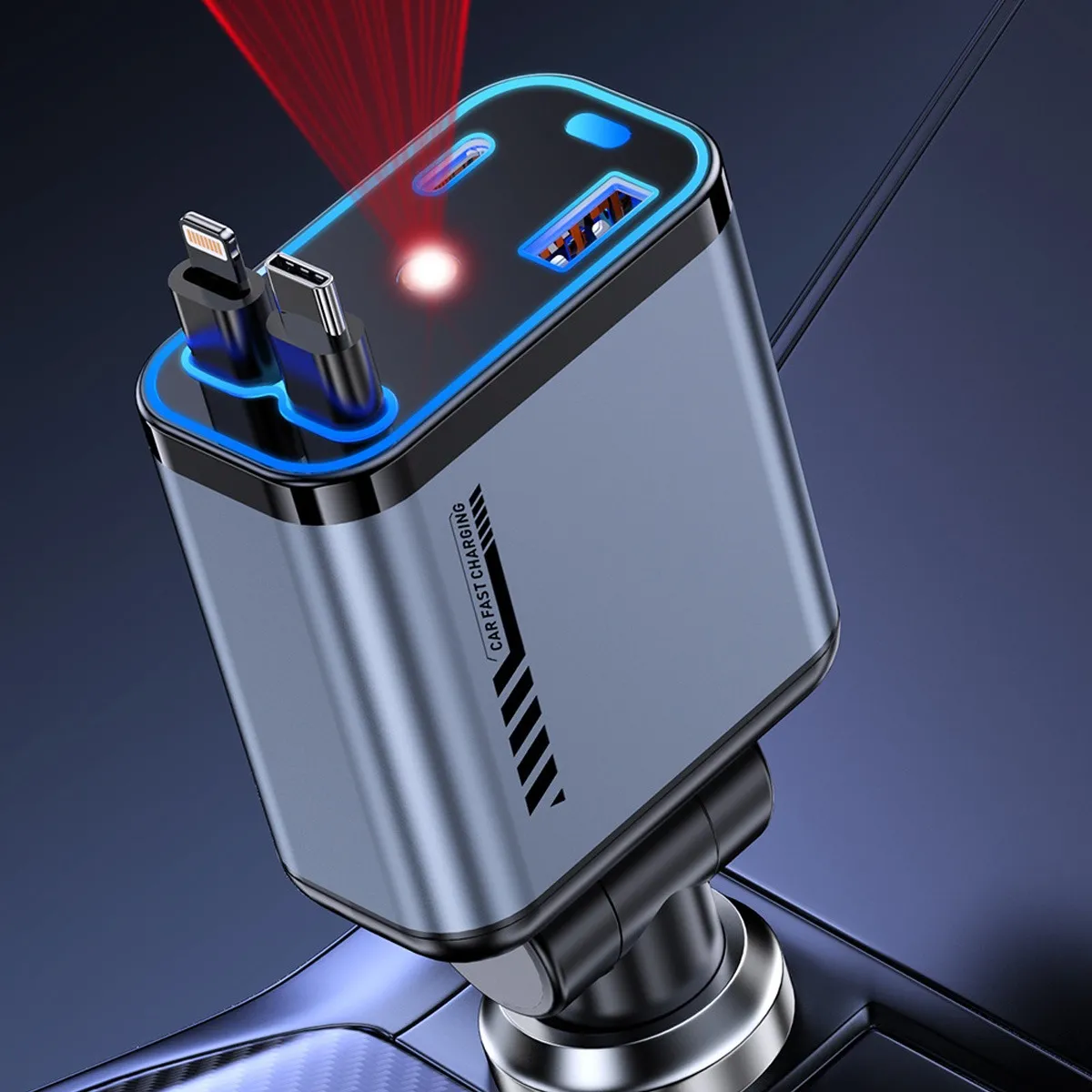 Φορτιστής Αυτοκινήτου 4 σε 1 Με LED Arrango AR61085 - Image 3