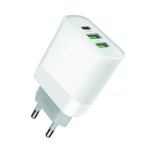 Φορτιστής Κινητού Treqa Χωρίς Καλώδιο με 2 Θύρες USB-A & Θύρα USB-C 120W Λευκός CH-652