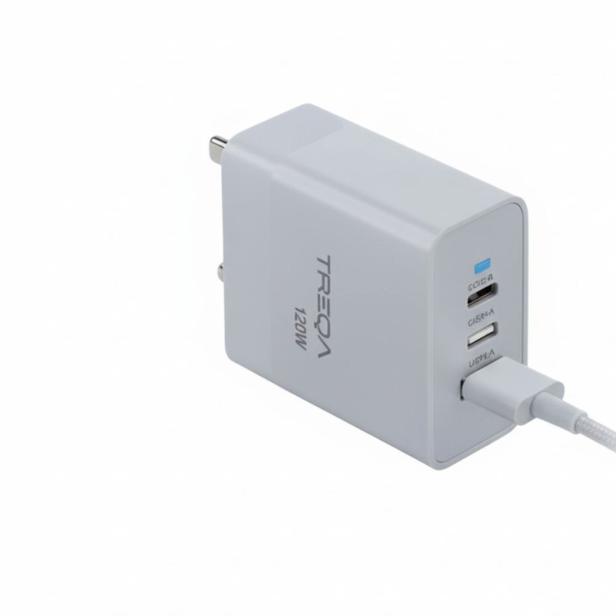 Φορτιστής Κινητού Treqa Χωρίς Καλώδιο με 2 Θύρες USB-A & Θύρα USB-C 120W Λευκός CH-652