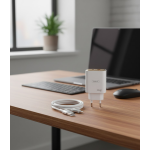 Φορτιστής με 2 Θύρες Type-C & USB 35W και Καλώδιο USB to Lightning Andowl Q-CD45 Λευκό - Image 2