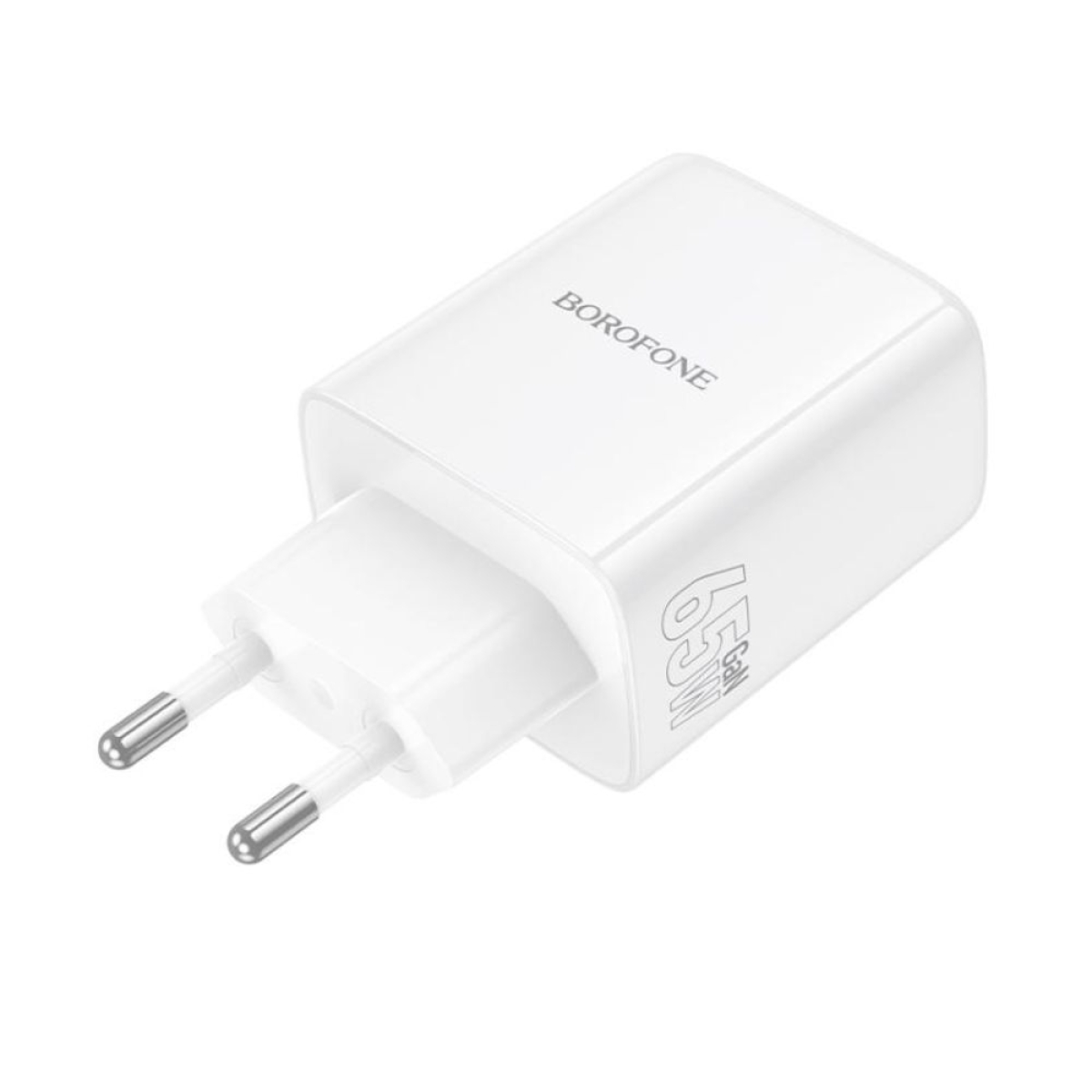 Φορτιστής PD65W με 2 Θύρες Type-C & 1 USB-A, EU Plug Λευκό – Borofone BN32