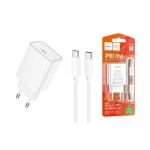 Φορτιστής Ταξιδίου Γρήγορης Φόρτισης USB-C & Καλώδιο Type-C 20W, HOCO C143A