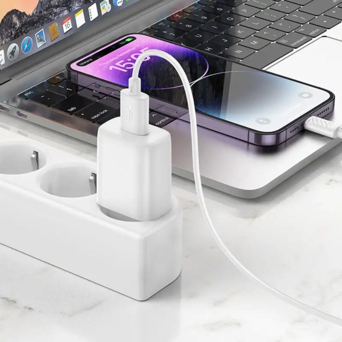 Φορτιστής Ταξιδίου Γρήγορης Φόρτισης USB-C & Καλώδιο Type-C 20W, HOCO C143A