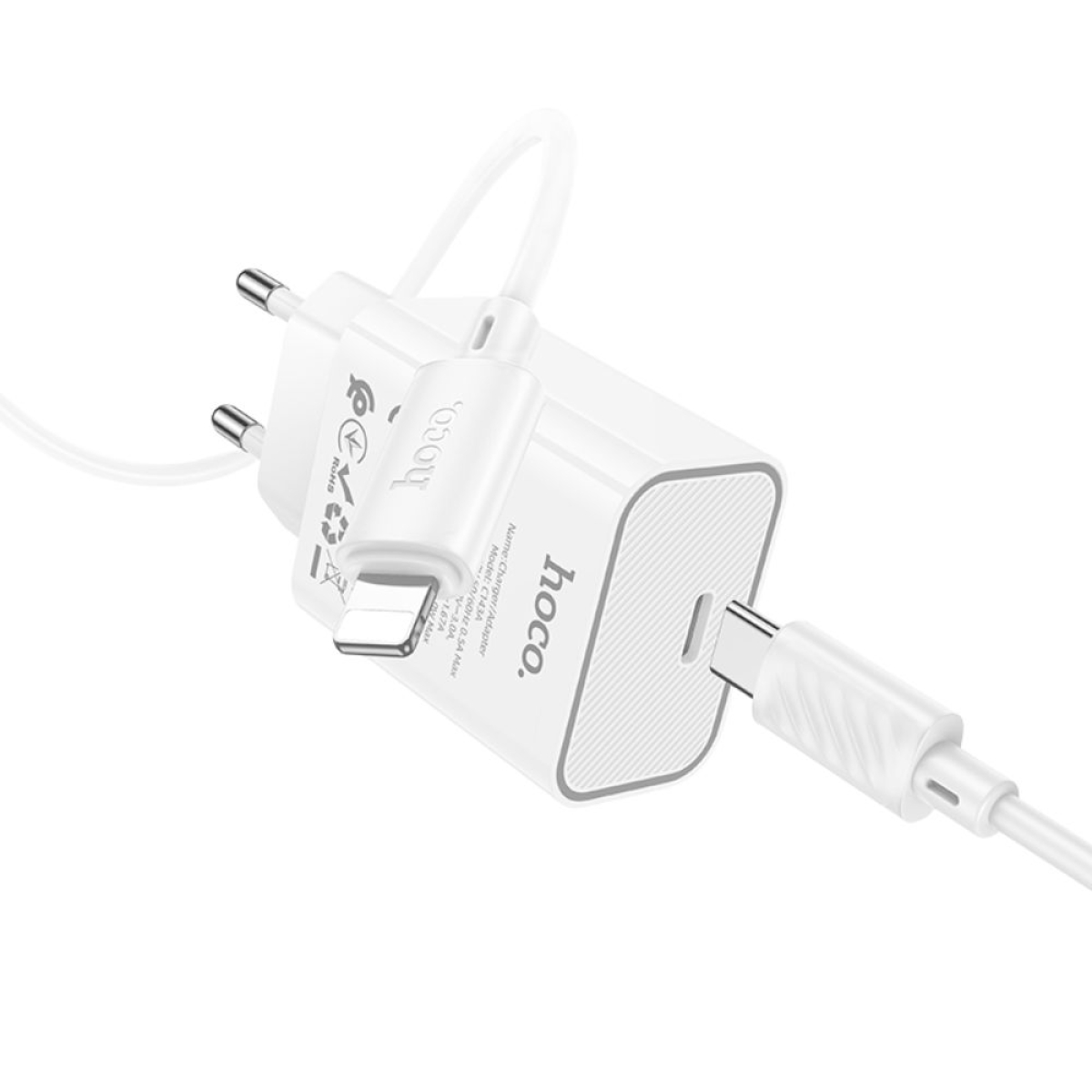 Φορτιστής Ταξιδίου Γρήγορης Φόρτισης USB-C & Καλώδιο Type-C σε Lightning 20W – HOCO C143A