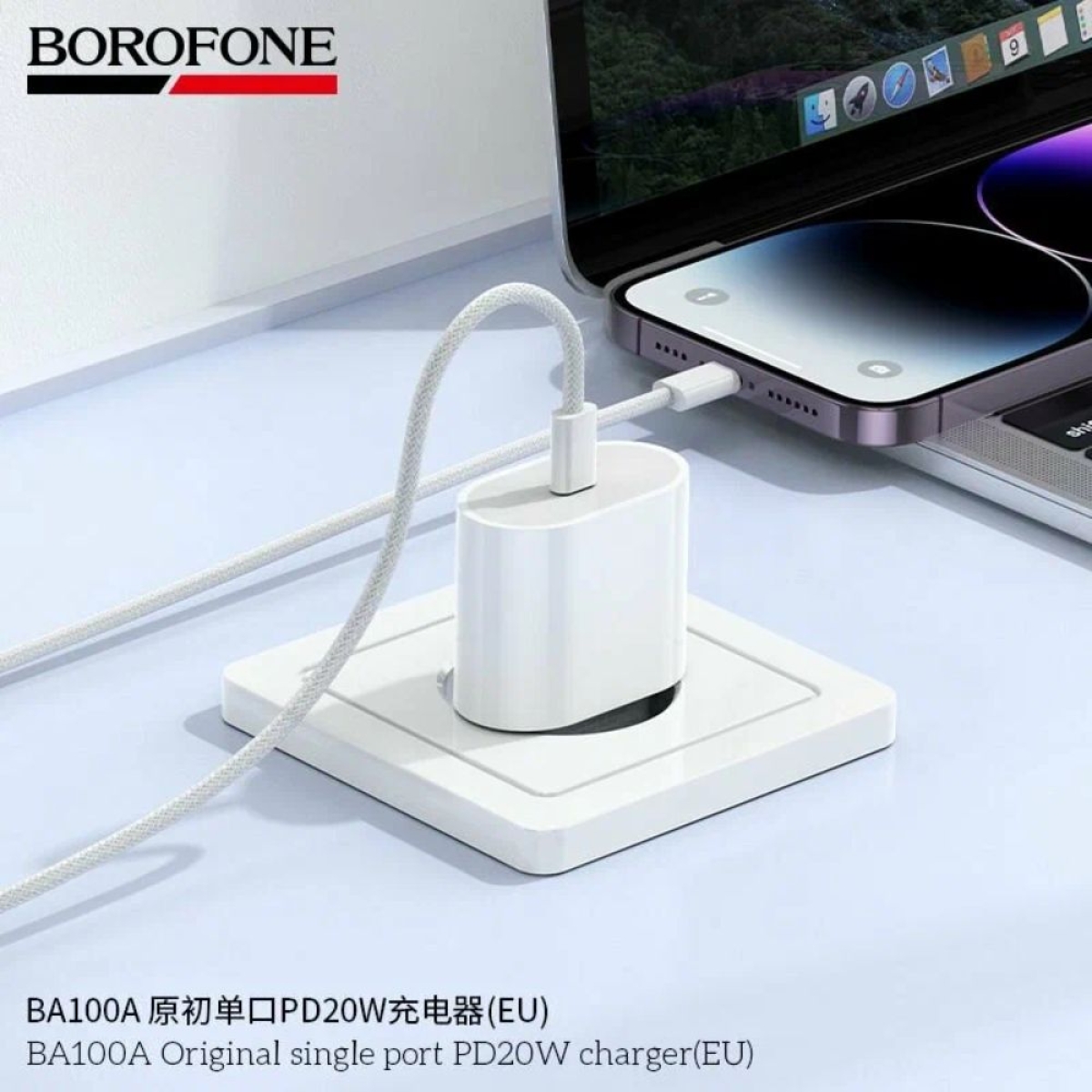 Φορτιστής Τοίχου BOROFONE BA100A PD 20W USB-C EU Plug