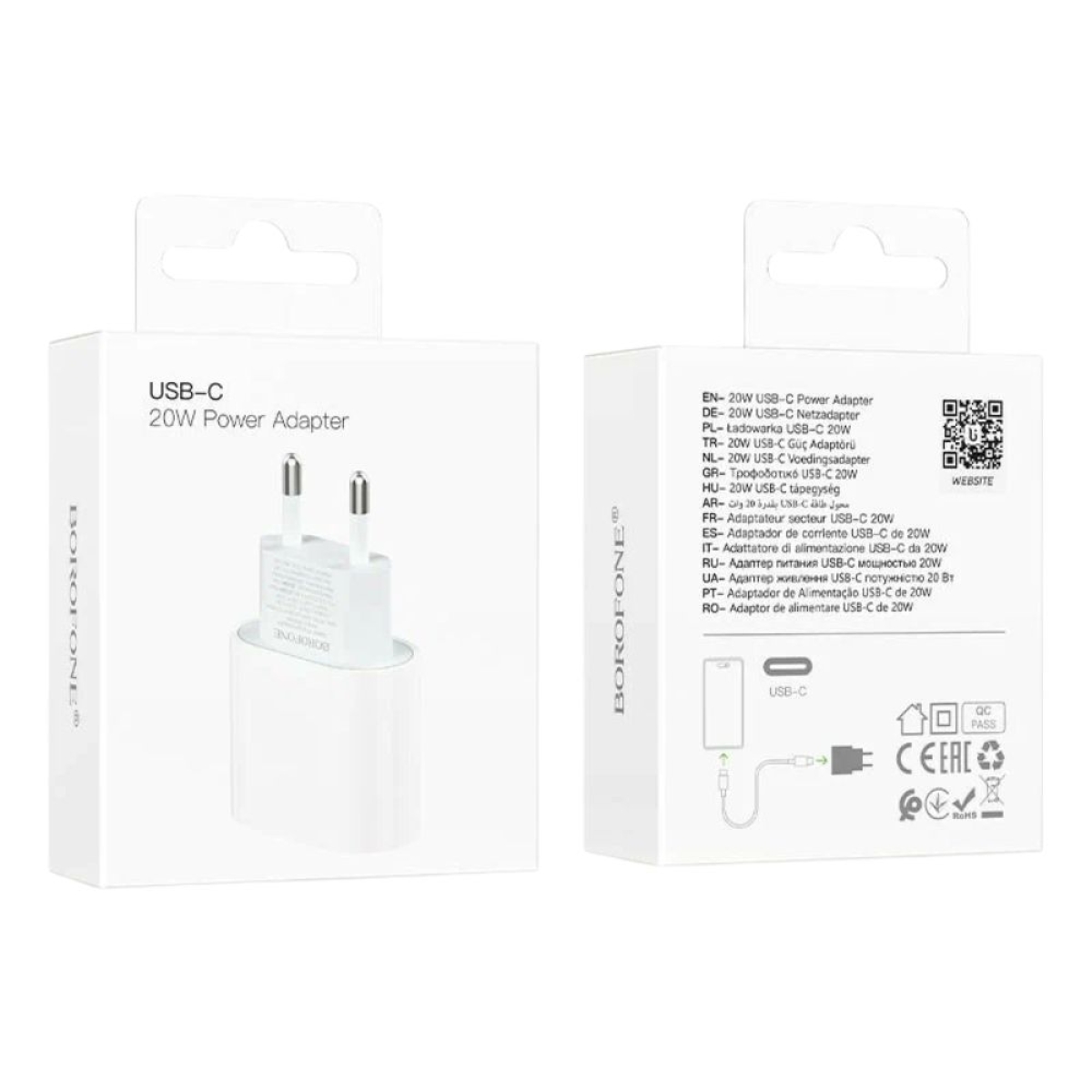 Φορτιστής Τοίχου BOROFONE BA100A PD 20W USB-C EU Plug