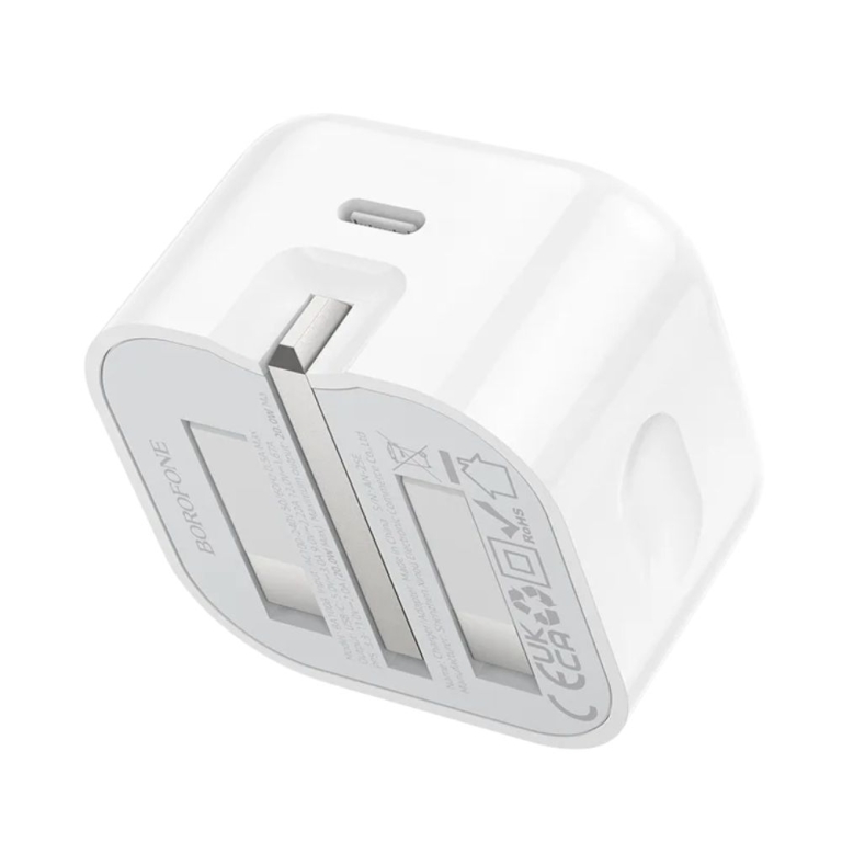 Φορτιστής Τοίχου Borofone BA100B PD 20W USB-C UK Plug