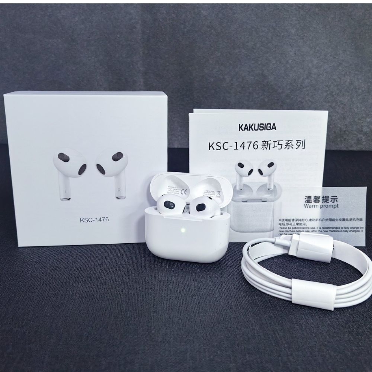 Handsfree Ακουστικά Kakusiga KSC-1476, True Wireless, 13mm, 30/300mAh – Λευκά