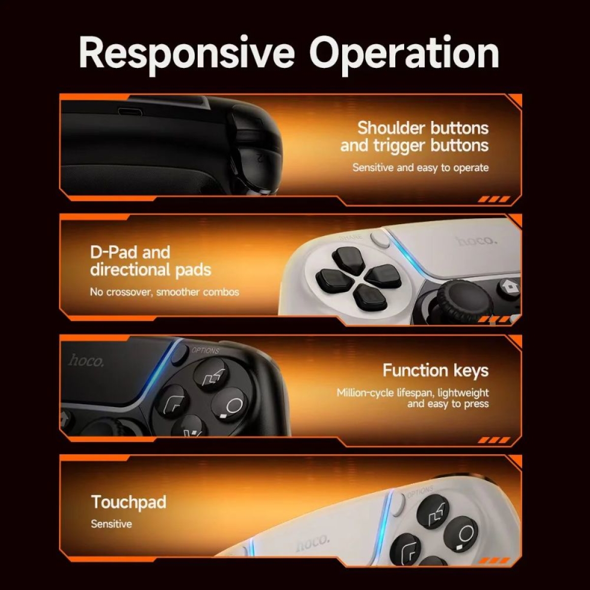 Hoco DGM04 Ασύρματο Χειριστήριο Συμβατό με PlayStation 5 – Μαύρο