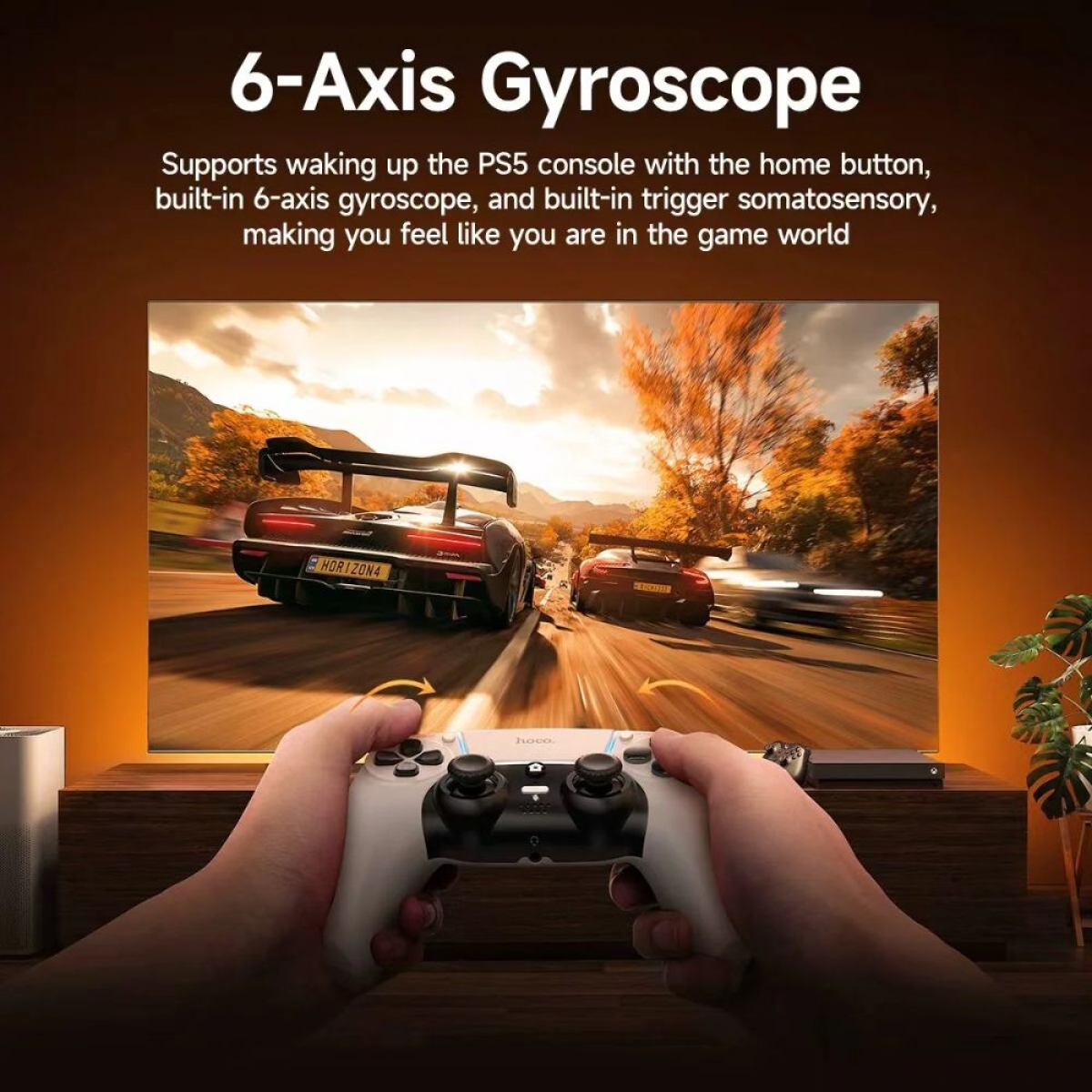 Hoco DGM04 Ασύρματο Χειριστήριο Συμβατό με PlayStation 5 – Μαύρο